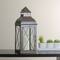 16.75" Cottage Style Metallic Lantern with LED Pillar Candle, Brown